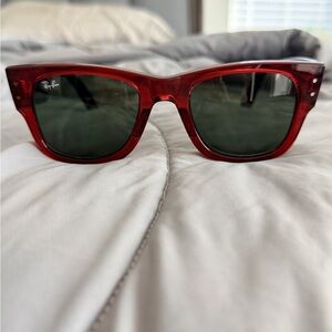 Ray-Ban Cherry Red Sunglasses with Dark Lenses